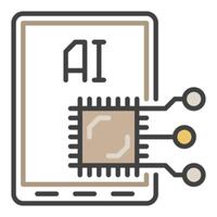 Tablette und künstlich Intelligenz Vektor ai Technologie farbig Symbol oder Design Element