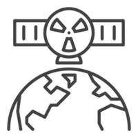 Satellit mit nuklear Waffe Vektor linear Symbol oder Logo Element