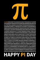 grekisk symbol och irrationell siffra - Lycklig pi dag vertikal baner. matematik vektor illustration på mörk bakgrund