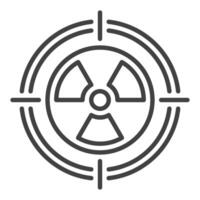 Ziel mit Strahlung Symbol Vektor Symbol im dünn Linie Stil