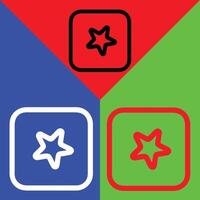 Filme App Symbol, Gliederung Stil, isoliert auf Rot, Grün und Blau Hintergrund. vektor
