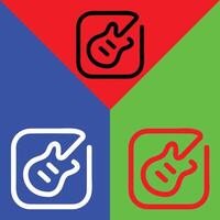 Musik- Hersteller App Vektor Symbol, Gliederung Stil, isoliert auf Rot, Grün und Blau Hintergrund.
