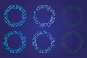 halvton cirkulär spiral logotyp uppsättning. cirkulär prickad isolerat på de vit bakgrund vektor