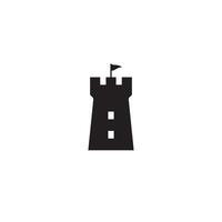slott eller fästning logotyp eller ikon design vektor