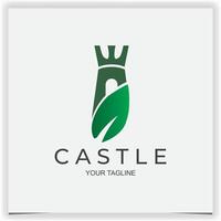 Vektor Brief s mit Öko und Natur bewachen Schloss Logo