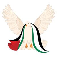 fågel av fred med flagga av palestina vektor