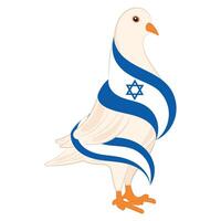 fågel av fred med flagga av Israel vektor