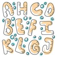 Briefe von das Alphabet Hand gezeichnet Vektor