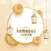schön Ramadan kareem Segen Karte im Arabisch Stil vektor