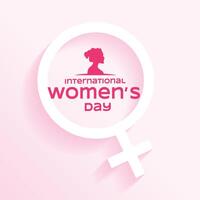 International Damen Tag Rosa Hintergrund mit Geschlecht Zeichen vektor