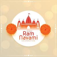 religiös RAM Navami Festival Gruß Design vektor