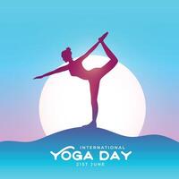 nett Frauen Silhouette Hintergrund feiern International Yoga Tag vektor