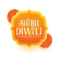 dekorativ shubh Diwali Veranstaltung Karte mit Blumen- Design Vektor