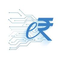 Digital e-rupi virtuell Währung Zahlung System Hintergrund vektor