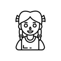 indisch Mädchen Symbol im Vektor. Logo vektor