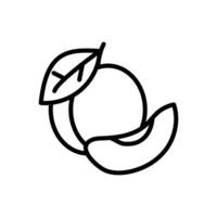 Pfirsich Symbol im Vektor. Logo vektor
