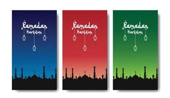 Ramadan kareem Gruß Vorlage mit Moschee, Ramadan kareem Vorlage zum Sozial Medien Post, islamisch Gruß Karte Vorlage zum Hintergrund Design. Poster, Medien Banner vektor