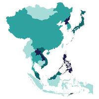 Asien Land Karte. Karte von Asien im Mehrfarbig. vektor