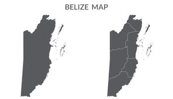 belize Karte. Karte von belize im grau einstellen vektor