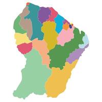 Französisch Guayana Karte. Karte von Französisch Guayana im administrative Provinzen im Mehrfarbig vektor