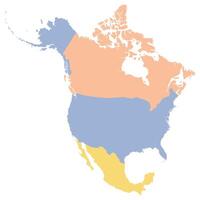 Norden Amerika Land Karte. Karte von Norden Amerika im Mehrfarbig. vektor