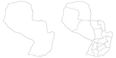 paraguay Karta. Karta av paraguay i vit uppsättning vektor