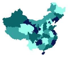 China Karte. Karte von China im administrative Provinzen im Mehrfarbig vektor