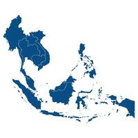 Süd-Ost Asien Land Karte. Karte von Süd-Ost Asien im Blau Farbe. vektor
