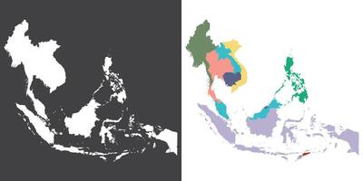 Süd-Ost Asien Land Karte. Karte von Süd-Ost Asien im Mehrfarbig. vektor