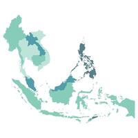Süd-Ost Asien Land Karte. Karte von Süd-Ost Asien im Mehrfarbig. vektor