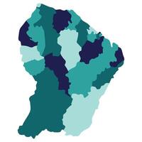 Französisch Guayana Karte. Karte von Französisch Guayana im administrative Provinzen im Mehrfarbig vektor