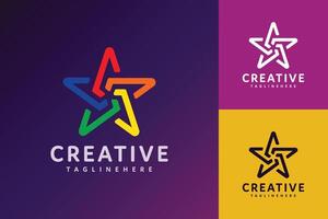 färgrik kreativ stjärna vektor logotyp design
