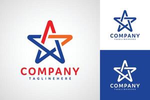 Star Vektor Logo Design zum Unternehmen isoliert Weiß Hintergrund