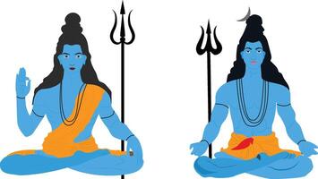 shiva vektor, Lycklig, maha shivratri, illustration. av herre. shiva, för trishula, treudd av hinduiska, religion, festival, indisk Gud av meddelande about vektor