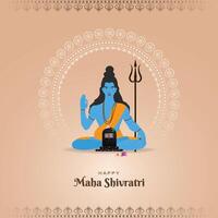 maha shivratri affisch, vektor. illustration. av herre. shiva, för Lycklig hinduiska, religion, festival, kreativ, bakgrund, indisk Gud vektor