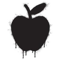 sprühen gemalt Graffiti Apfel Symbol gesprüht isoliert mit ein Weiß Hintergrund. vektor