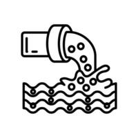 Abwasser überläuft Symbol im Vektor. Logo vektor