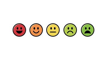 betyg tillfredsställelse respons känslor smileys emoji. vektor