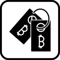 Bitcoin-Label-Tag-Vektorsymbol vektor