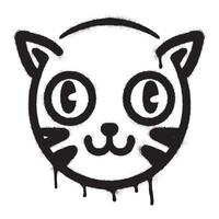 sprühen gemalt Graffiti Katze Symbol Wort gesprüht isoliert mit ein Weiß Hintergrund. Graffiti Kitty Zeichen mit Über sprühen im schwarz Über Weiß. Vektor Illustration.