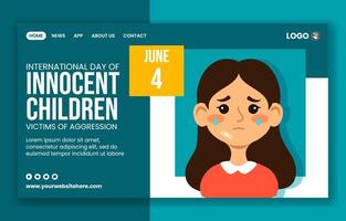 unschuldig Kinder die Opfer von Aggression Sozial Medien Landung Seite Vorlagen Hintergrund Illustration vektor