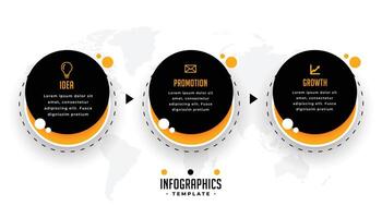 drei Schritt Infografik Strategie Arbeitsablauf Layout zum Geschäft Erfolg vektor