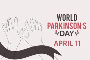 Welt Parkinson Tag horizontal Banner Hintergrund Design Vorlage. Parkinson Krankheit Poster Vektor Illustration.