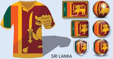 sri lanka flagga samling, fotboll tröjor av sri lanka vektor