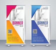 abstrakt bunt rollen oben geometrisch Banner Design vektor