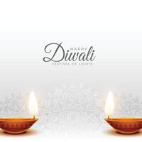 rena Lycklig diwali vektor design med brinnande diya