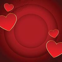 Lycklig valentines dag röd bakgrund med kärlek hjärta vektor