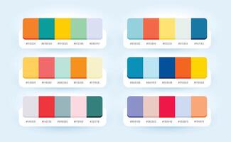 uppsättning av abstrakt Färg palett baner för webb och app design vektor