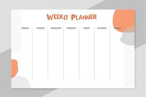dagligen påminnelse planerare mall för hela vecka design vektor