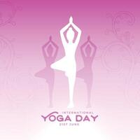 International Yoga Tag Feier Hintergrund zum gesund und Ruhe Verstand vektor